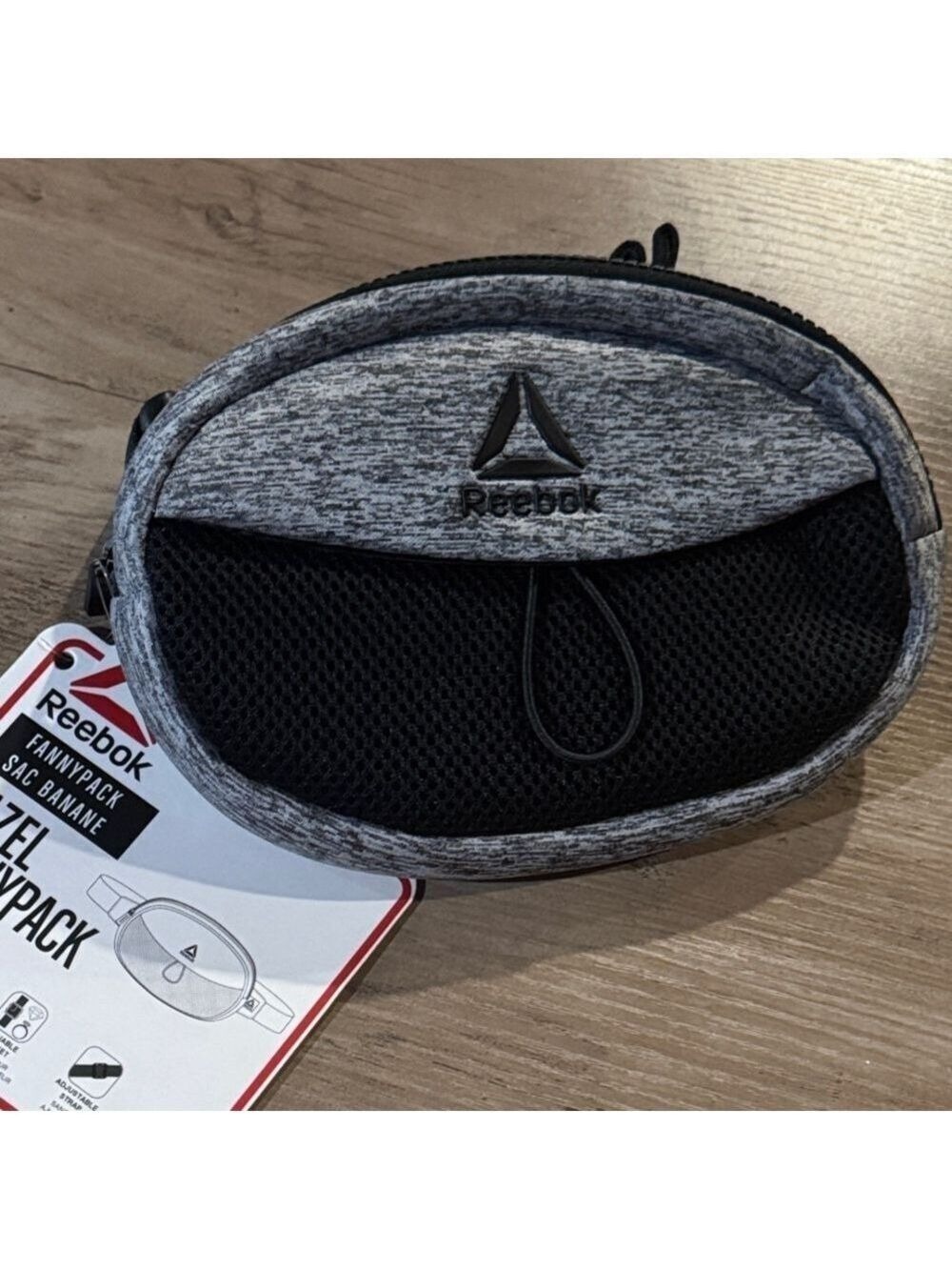 Reebok Black Gray Crossbody Belt Bag NWT